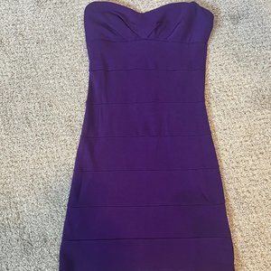 Forever 21 Strapless Mini Dress Purple Med